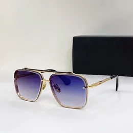 Vintage okulary przeciwsłoneczne kwadratowe damskie okulary przeciwsłoneczne designerka mody shades luksusowe okulary przeciwsłoneczne złotą ramkę Uv400 gradient Mach Six Dita Bezprawne soczewki