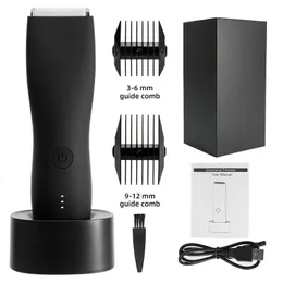 Epilatore Trimmer inguine completamente lavabile per il corpo per uomo Donna Elettrico Viso Barba Bikini Trimmer per peli del corpo Ricaricabile Rasoio pubico Groomer 230211