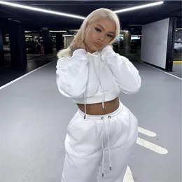 Women 2 piece outfits pants sweat suits for ladies crop top hoodie and jogger sets womens clothing