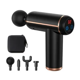 Massageador de corpo inteiro Mini Gun de massagem LCD 32 VELOCIDADE TECLHA DE TOTO DE TACO DE PERCUSUSION DE PERCUSSION SMART FASCIA Guns para relaxamento muscular Dor aliviar Fitness 230211