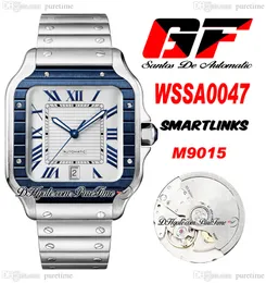 GF V2 WSSA004 Miyota 9015 Automatyczna męska zegarek dwa ton Blue Bezel White Dial Markery rzymskie szybkie przełącznik Bransoletka ze stali nierdzewnej Super Edition Puretime C3