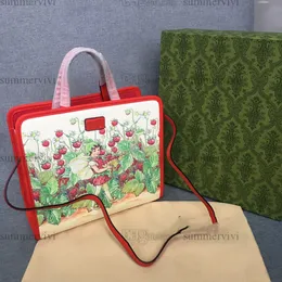 Designer cartoon gedrukt handtassen 2023 grote kinderen bloem meisjes enkele schouder tassen luxe messenger bag A9609Vv