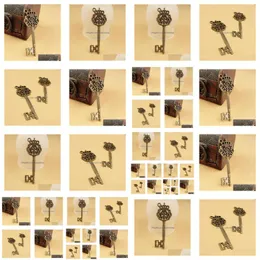 Charms 80pcs/lote 22x70mm liga de metal antigo ador￡vel coroa grande pingente de joias vintage chaves entrega 202 dh5lw