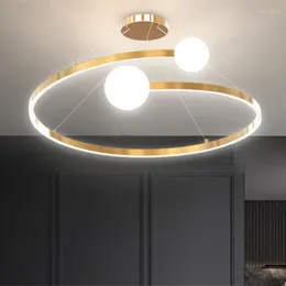 Chandeliers Nordic Modern Small Chandelier Led Decoration Gold Ring For Dining Room Living Shop