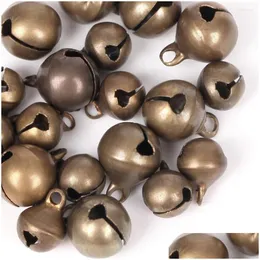 Charms 6 8 10 12 14mm Copper Bell Metal Löst pärlor små jingelklockor för hantverk diy nyckelörhängen halsband armband hängen dhyub