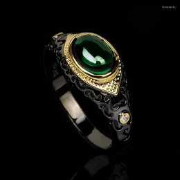 Cluster Rings CIZEVA Fashion Exaggerated Women's Ring Color Black Gold Gorgeous Ladies Vintage Jewelry 2023