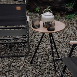 Teleskopowe składane okrągły stół na zewnątrz trójnoeczkowy stół jadalny przenośny aluminium aluminiowe stolik kawowy piknikowy stół piknikowy