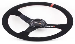 350mm 14inch Suede Leather Deep Nismo Car Drifting Sport Racing Steering Wheel2143488