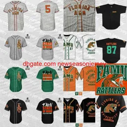 New College Mens Florida A M Famu Baseball Jersey Custom Qualquer Nome Número Postado Apparado da Faculdade Big Tall