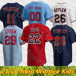 Maglie da baseball personalizzate 2021 2022 S-4XL Jersey Josh Donaldson Puckett Berrios Astudillo Arraez Polanco Miguel Sano Byron Buxton Ma