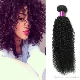 8a Mongolische Kinky Curly Hair Webe 4bundles lockiges menschliches Haarverlängerungen Mongolisches Haar Afro versaute lockige Verlängerung Natural Schwarz
