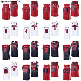 NCAA College Basketball Arizona Wildcats koszulka 0 Bennedict Mathurin 10 Azuolas Tubelis 35 Christian Koloko 25 Kerr Kriisa 4 Dalen