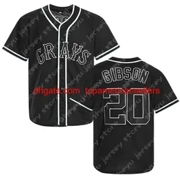 Mens #20 Josh Gibson Homestead G Negro 내셔널 리그 야구 저지 스티치