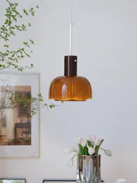 Pendant Lamps Ancient Nordic Vintage Flower Bud Glass Chandelier French Minimalist Aisle Bar Restaurant Light Living Room Decor