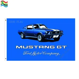 Mustang GT Flags Banner Storlek 3x5ft 90 150 cm med metall Grommet utomhusflagg235U