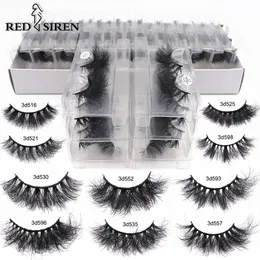 Eye Shadow Red Siren Mink Lashes Wholesale Eyelashs Bulk 53050 Par Soft Fluffy Messy Natural Makeup 230211