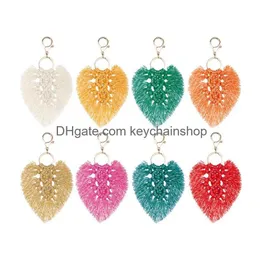 Ключевые кольца Bohemian Tassel Cring Party Part Gifts Keyrings Bandwoven Accessories Accessories веревка листья европейское американское подвесное искусство 29 dhrdq