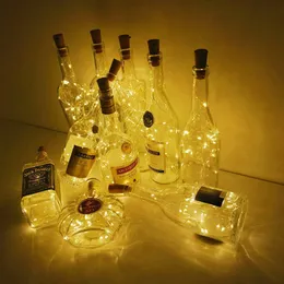 Vinflaskbelysning LED -str￤ngar Cork Form Silvertr￥d F￤rgglad fairy mini String Lights Diy Party Decor Christmas Halloween Weddings Usalight