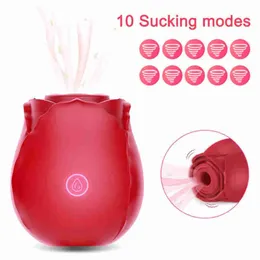 Sex Toy Massagers Rose Shape Vaginal Sucking Vibrators Erotic Nipple Oral Sucker Clitoris Stimulation Powerful Adult Toy For Woman