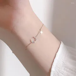 Braccialetti con ciondoli Coreano carino stella luna farfalla ciondolo braccialetto ragazza trendy elegante brillante zirconia catena regolabile regalo di gioielli da donna