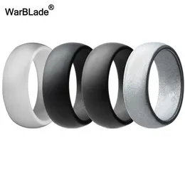 Anéis de banda 4pcs/conjunto 8mm 6-12 Tamanho alimentar FDA SILE anel hipoalergênico CrossFit Flexível % sile anéis para homens para homens G230213