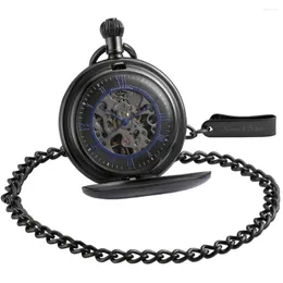 Zegarki kieszonkowe luksusowe szkielet srebrny szkielet steampunk łańcuch retro cebulę koronę mężczyzn ręka uzwojenia mechaniczne zegarek /KSP088