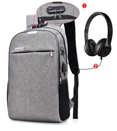 173 -calowy laptopa plecak przeciwnikowy plecak podróżny Bags biznesowy USB Charge Student School Bags5786863