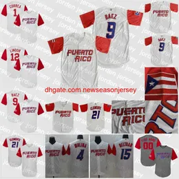 قمصان البيسبول الجديدة في كلية بيترو ريكو للبيسبول جيرسي 21 روبرتو كليمنتي 9 خافيير بايز 1 كارلوس كوريا 4 عادل مولينا 15