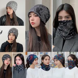 Berets L93F Trendy Neck Gaiter Head Wrap Balaclava Bandanna Headband Face Nose Mask Beanie Hat Double-layer All-match Festival Party