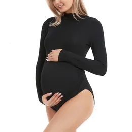 Maternity Tops Tees Maternity Bodysuit Pregnant Po Shoot Long Sleeve Shirt Pography Clothes For Pregnancy Woman Basic Tops 230211