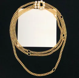 Luksusowy projektant wielowarstwowy łańcuch perłowy list naszyjnik