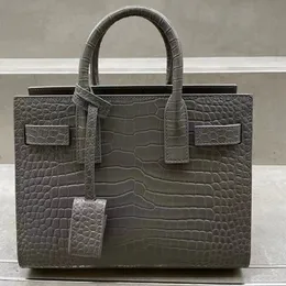 Sac de jour torebki wytłaczane krokodyl błyszczące skórzane designer luksusowe rurowe uchwyty akordeon kobiety mosiężne stóp torebka