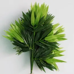 Dekoratif Çiçekler Şubeler Yeşil Yapay Bambu Düğün Dekorasyon Ev Ofisi için İpek Bez Bitkileri