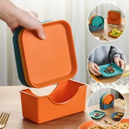 Piatti Piatto per sushi rotondo quadrato per uso domestico Piatto per sushi in tinta unita in plastica PP Piccolo portaoggetti per piatti da osso allo spiedo Gadget per tavolo da cucina