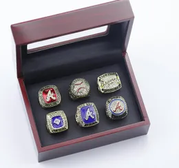 6pcs World Series Baseball Team Championship Ring with Wooden Display Box Souvenir Men Fan Gift 2024 wholesale Drop Shipping