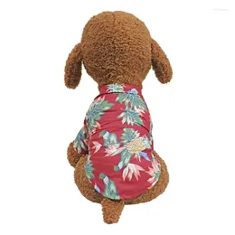 猫の衣装夏のプリント猫犬の服フローラルビーチシャツジャケット犬コート子犬衣装春服ペット衣装ペット用品