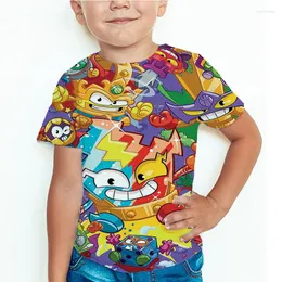 メンズ Tシャツ漫画 Superthings シリーズ 10 シャツレスキューフォース 3D プリント Tシャツ少年少女 Superzings Tシャツ夏キッズ Tシャツトップス Camiseta