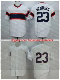 Jerseys de beisebol personalizada Mens 23 Robin Ventura Vintage White Pullover Stitched Shirts Jersey