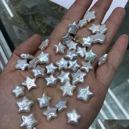 パールホールセールユニークなルーズスター/月の形状淡水真珠自然色染色されていないドロップデリバリー202 DHBC2