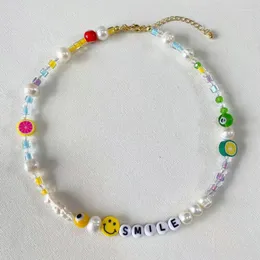 Ketten 8 teile/los Vintage Bunte Polymer Clay Perlen/Kleine Gold Perlen Obst Gadgets Charme Perle Sommer Frauen Strand Halskette