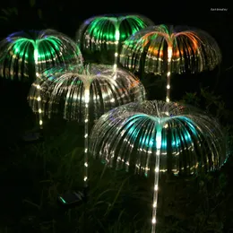 Solar Garden Lights Outdood Waterproof Fibre Optic Medash RGB Lampa Lampa Courtyard Light do dekoracji balkonu na patio