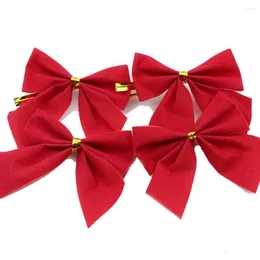 Juldekorationer Bowknot Ornament 12st/packar vackra iögonfallande ljusfärg God Red Bow Decoration för festival