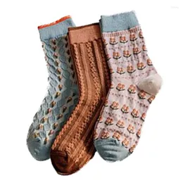 Women Socks Breathable Comfortable Cotton Vintage Middle Tube Long Winter Cycling Cute Street Style Socken Chaussettes
