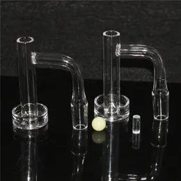 Hookahs Contral Tower Terp Slurper Quartz Banger Set 2mm Wall With Glass Marble Pearl And Pillar 14mm Domeless Deep Bucket Bangers For Bongs