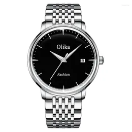Armbanduhren Uhren für Herren Herren Olika Top Simple Business Automatische mechanische Uhr Stahl Wasserdicht Hohlkalender