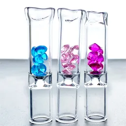 Novo tipo com bico de vidro de diamante mini pequeno filtro colorido diamante diamante alto borossilicato bico de água fumaça de água