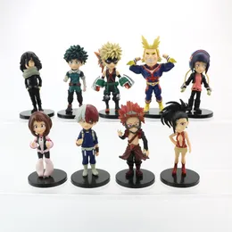 9pcs Set'imi Kahraman Academia Anime 3 Action oyuncak figürleri Midoriya izuku bakugou model oyuncaklar new255s