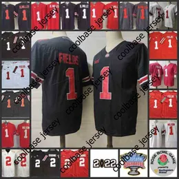 Amerikan Koleji Futbol Giyim Koleji 2022 NCAA Ohio State Buckeyes Dikişli Futbol Forması 1 Justin Fields Formaları 1 Baxton Miller 1