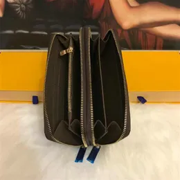 moda 4 stil tasarımcı kredi kartı sahibi yüksek kaliteli klasik deri çift fermuar çanta katlanmış notlar ve makbuzlar çanta uzun wa2841