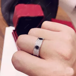 Anéis de casamento Designer Titanium Steel Love Ring For Men Women Gold Gold Luxury Jewelry Lovers Rings Diamond Casal Tamanho da prata 10 11 2023
